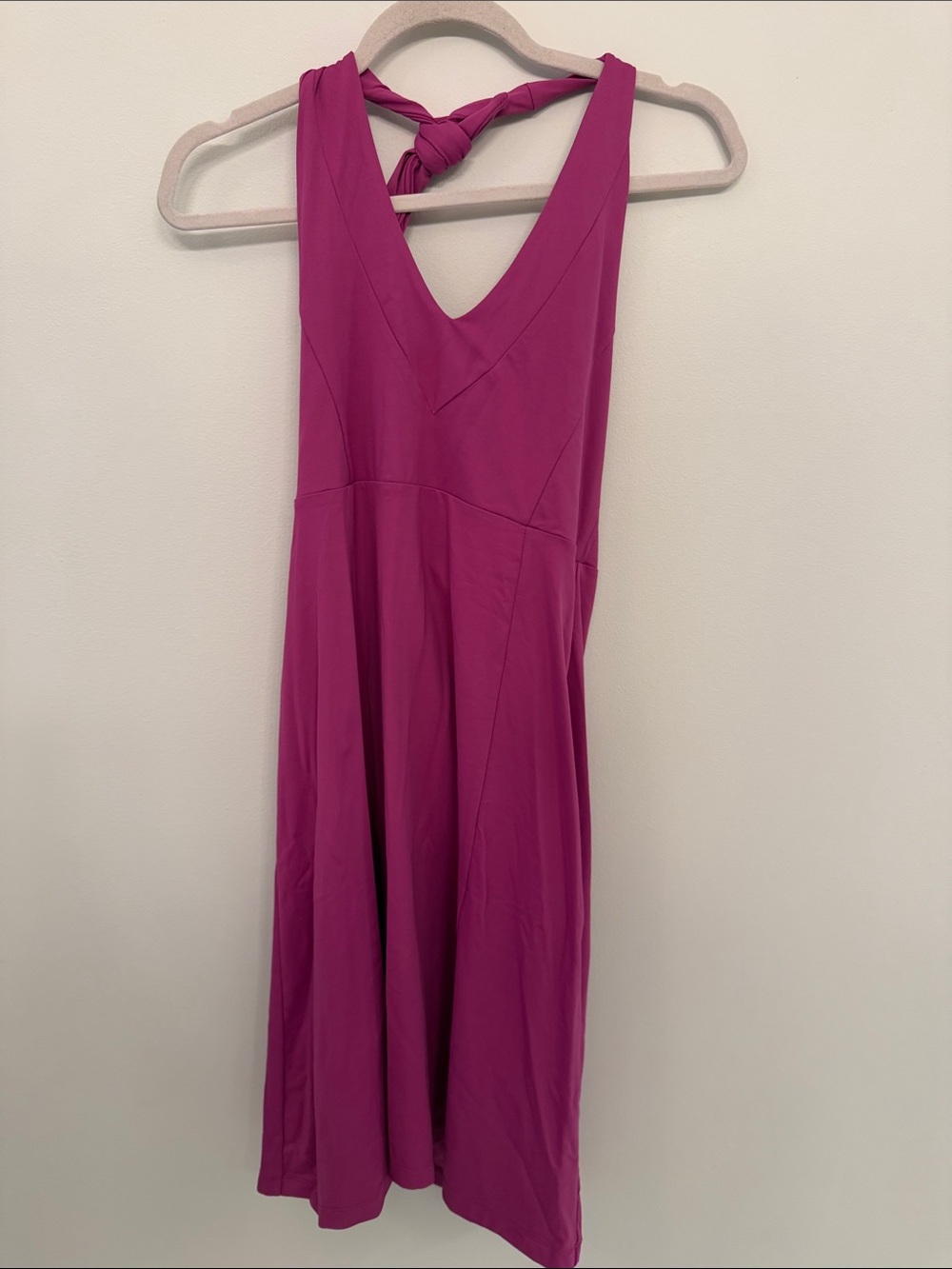 Patagonia Magenta Midi Dress with Knotted Back